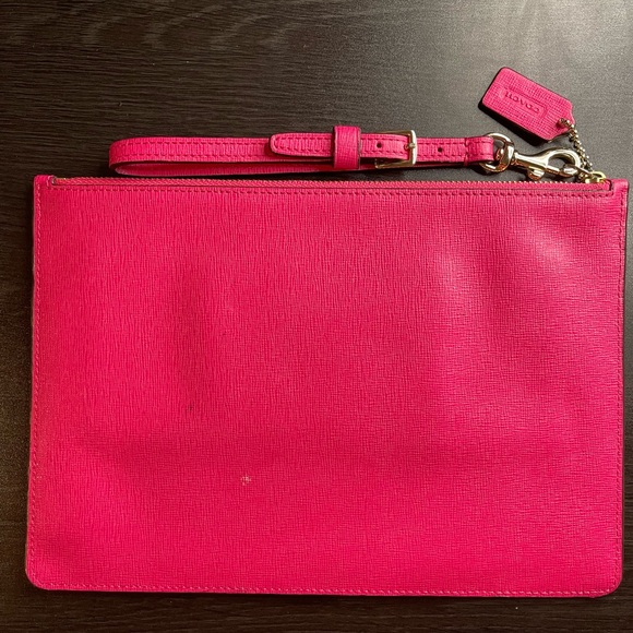 Coach Hot Pink Leather Clutch Purse - Picture 3 of 7